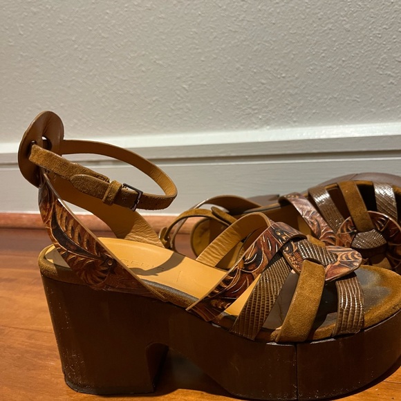 Robert Clergerie Brown Platform Sandals - Picture 3 of 8